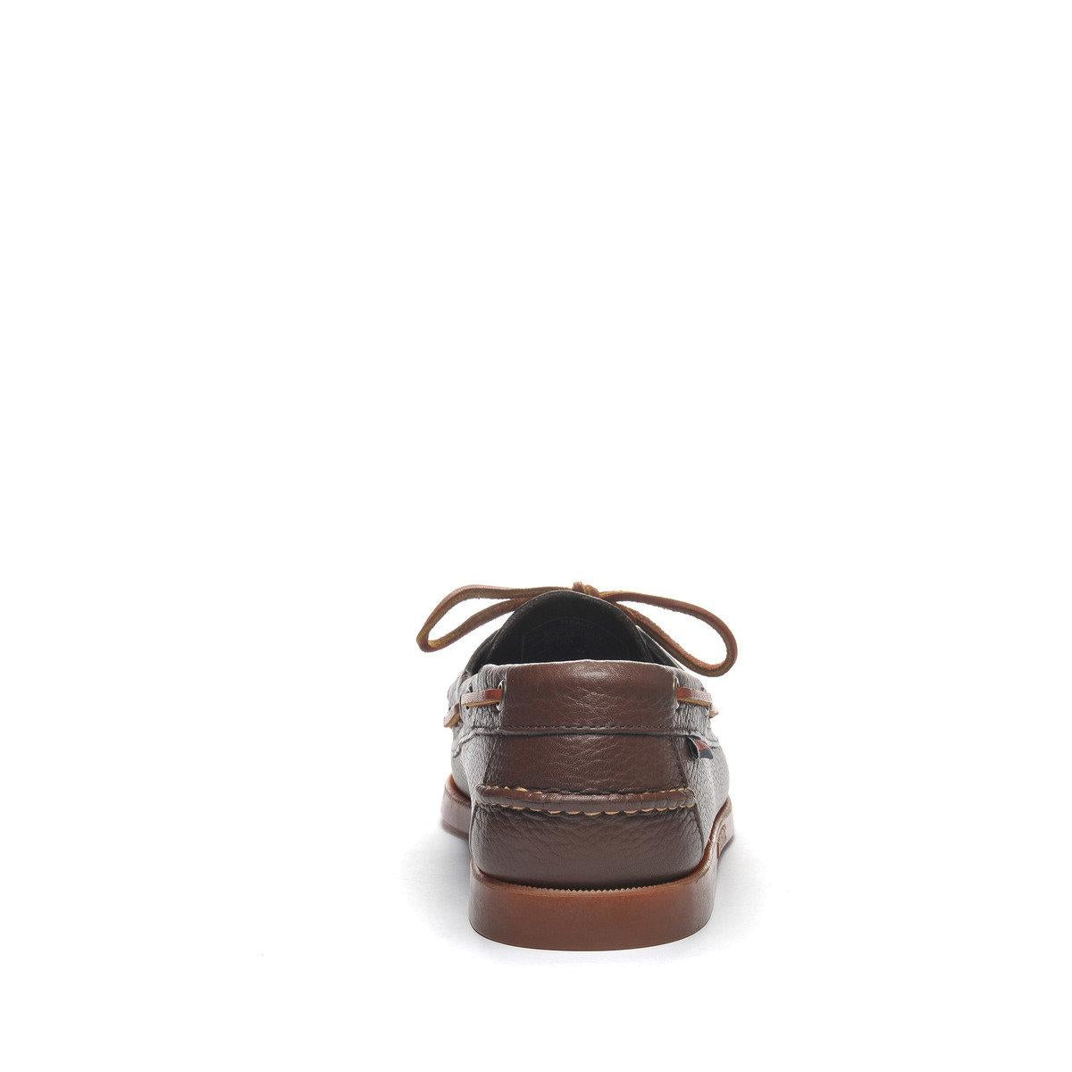 Brown Cognac-Gum - Lifestyle - Sebago Mens Portland Martellato Full Grain Leather Boat Shoes