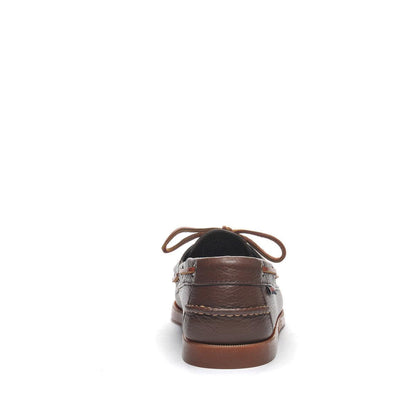 Brown Cognac-Gum - Lifestyle - Sebago Mens Portland Martellato Full Grain Leather Boat Shoes