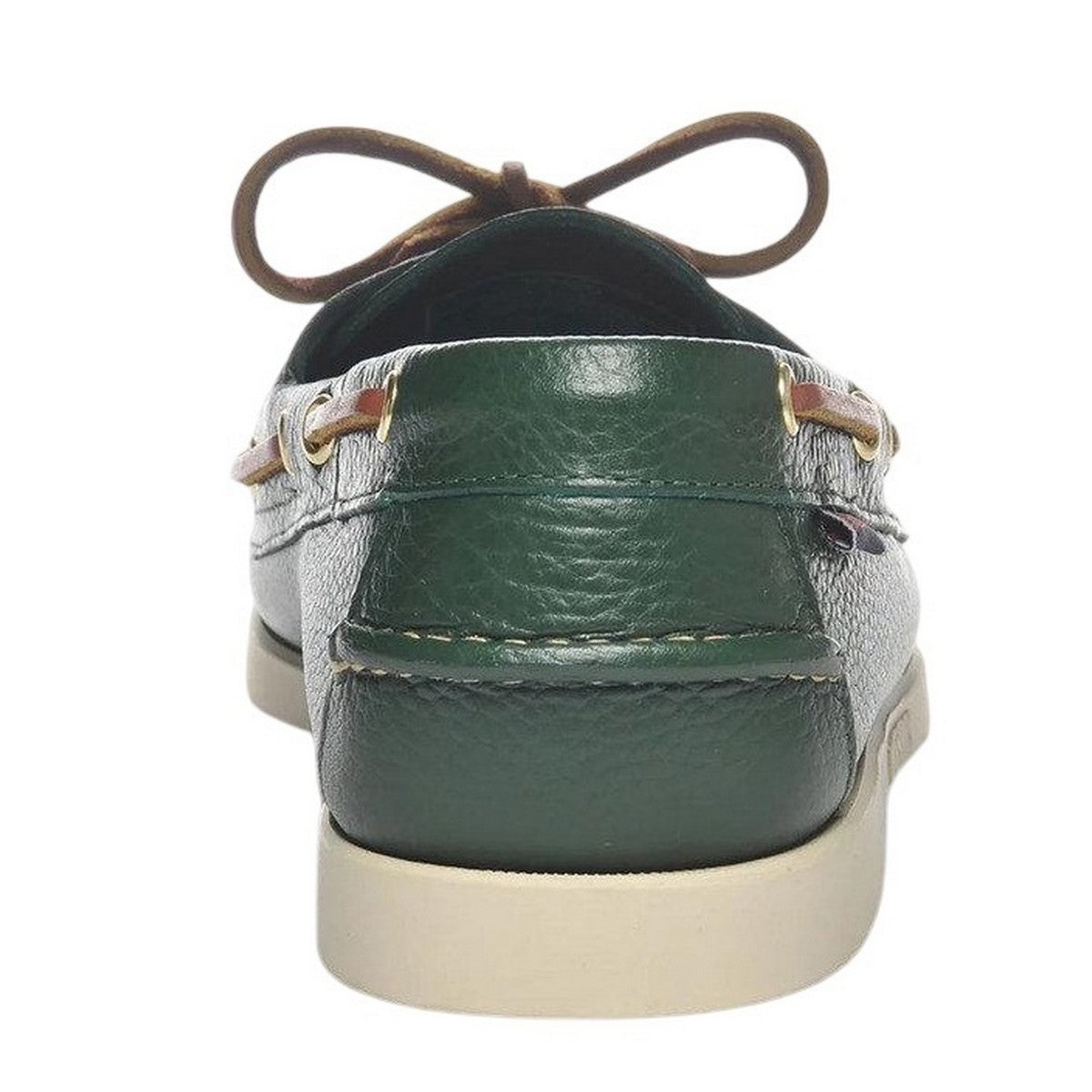 Hunter Green - Back - Sebago Mens Portland Martellato Full Grain Leather Boat Shoes
