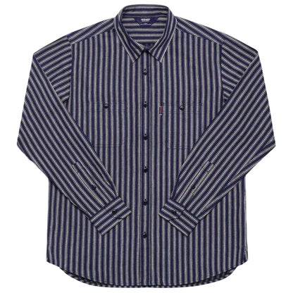 Blue-Off White - Front - Sebago Mens Sheetbend Long-Sleeved Shirt