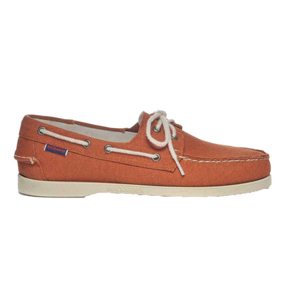 Brandy - Front - Sebago Mens Portland Washed Canvas Boat Shoes