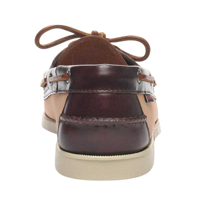 Natural-Dark Brown - Back - Sebago Mens Leather Boat Shoes