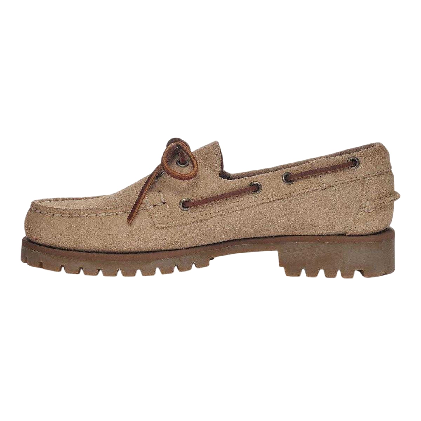 Beige Camel - Side - Sebago Mens Ranger Suede Moccasins