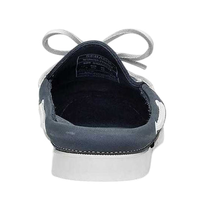 Blue Navy - Back - Sebago Womens-Ladies Nubuck Clogs