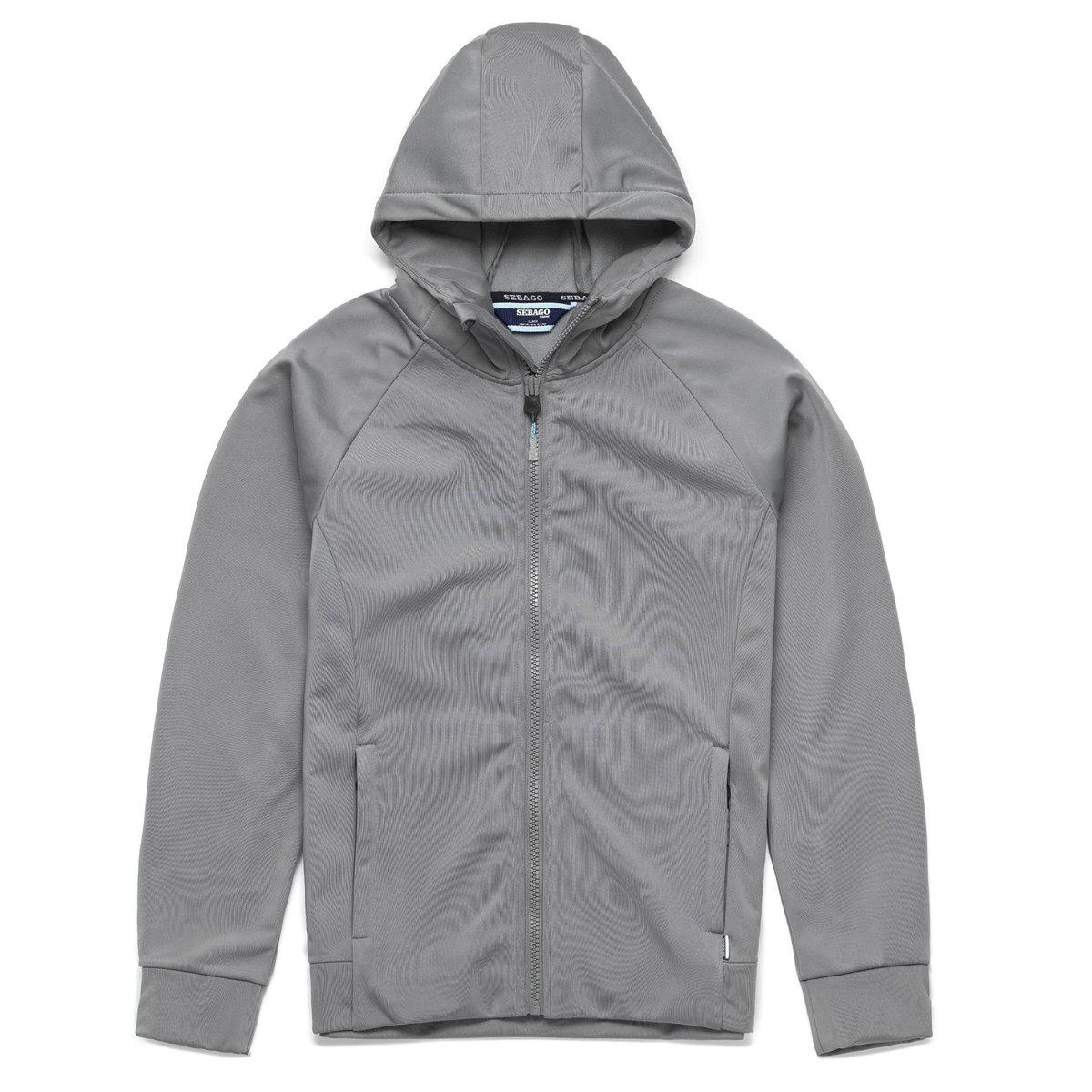 Grey - Side - Sebago Mens Crew Full Zip Hoodie