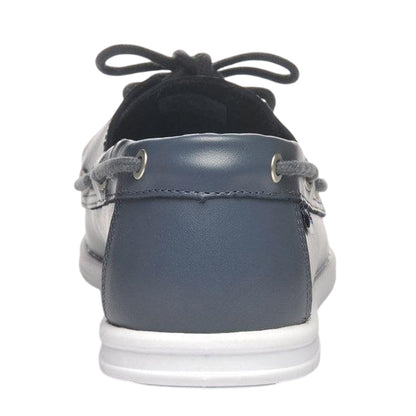 Blue Navy - Back - Sebago Mens Meridian Leather Boat Shoes