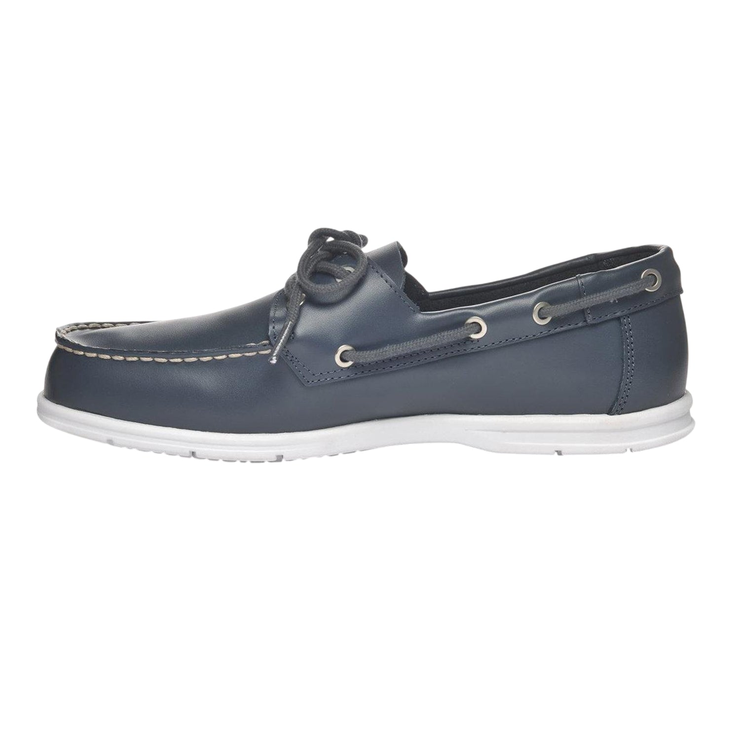Blue Navy - Side - Sebago Mens Meridian Leather Boat Shoes
