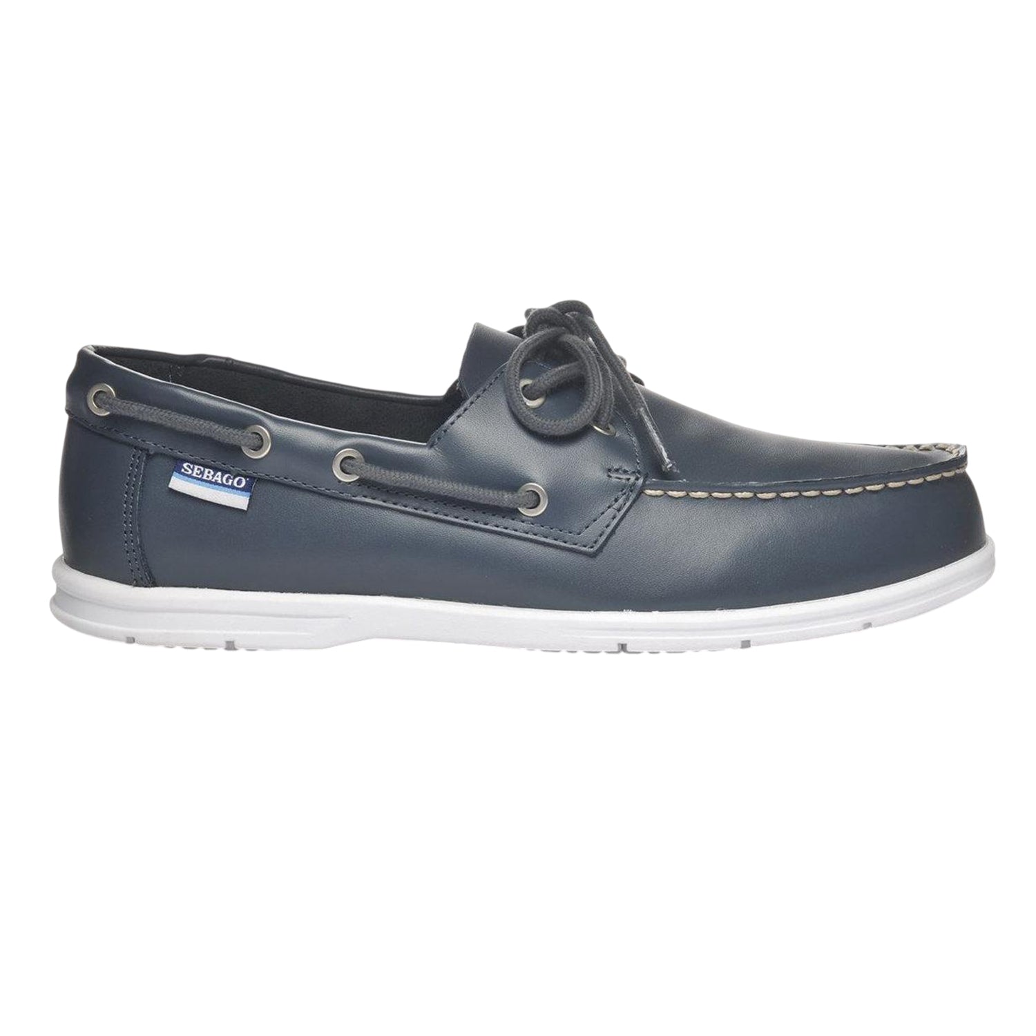 Blue Navy - Front - Sebago Mens Meridian Leather Boat Shoes
