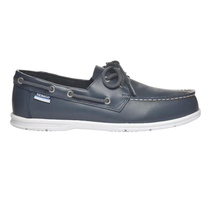 Blue Navy - Front - Sebago Mens Meridian Leather Boat Shoes