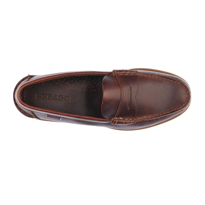 Dark Brown - Lifestyle - Sebago Mens Dolphin Waxed Leather Loafers