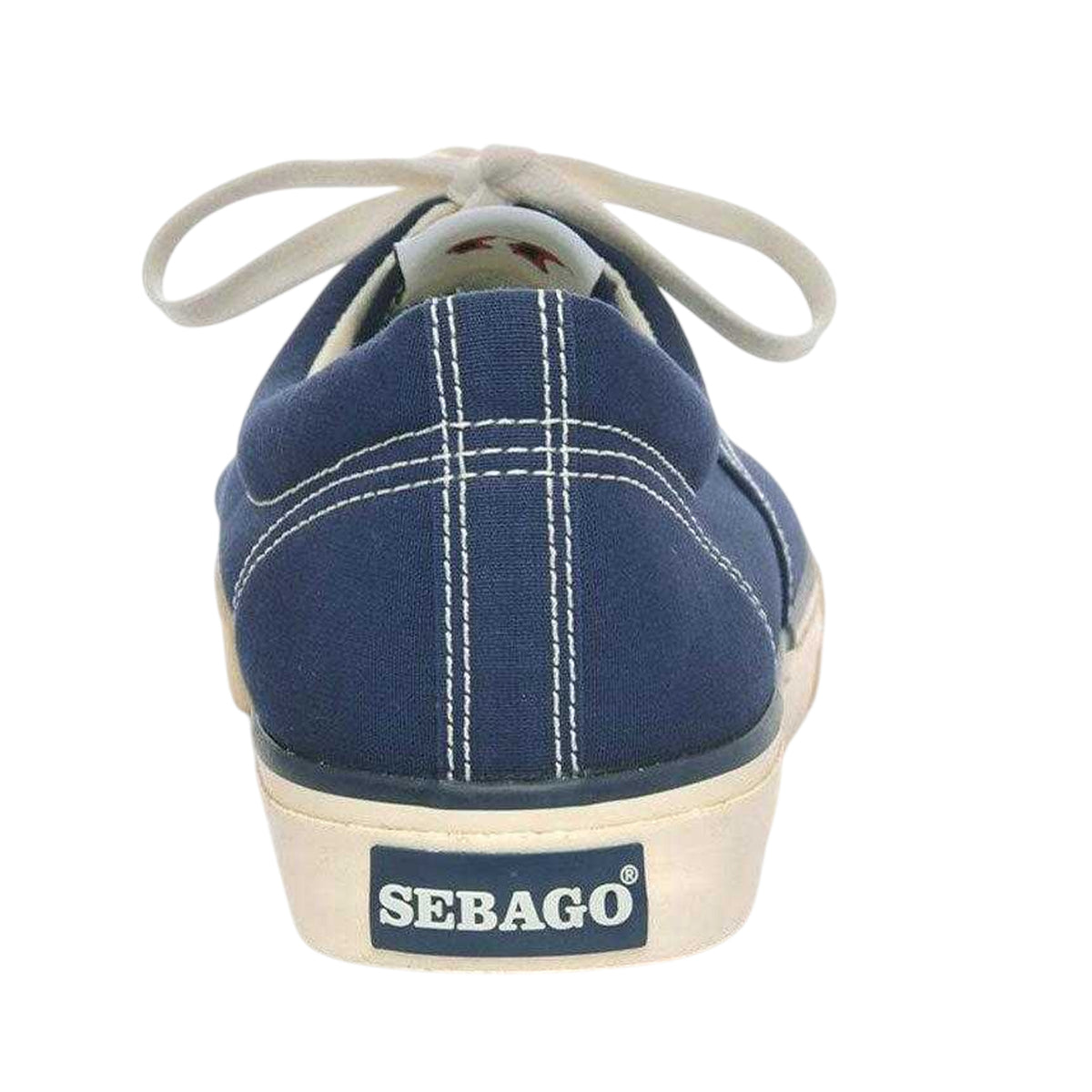 Blue Navy - Back - Sebago Mens Hurricane Canvas Trainers