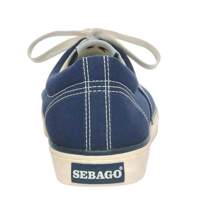 Blue Navy - Back - Sebago Mens Hurricane Canvas Trainers
