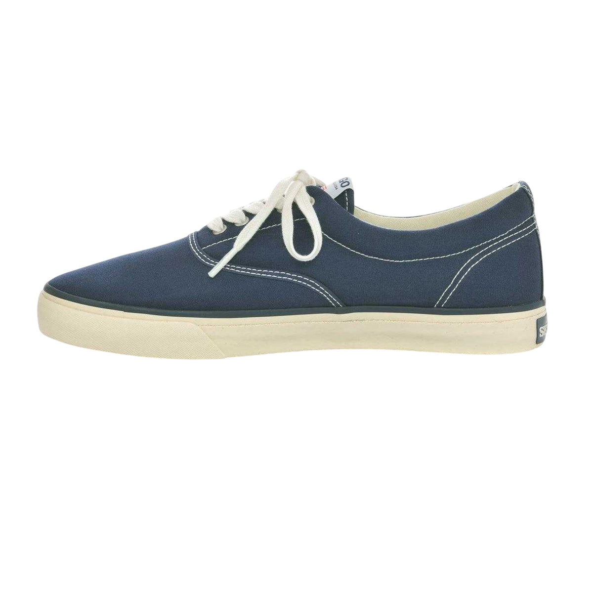 Blue Navy - Side - Sebago Mens Hurricane Canvas Trainers