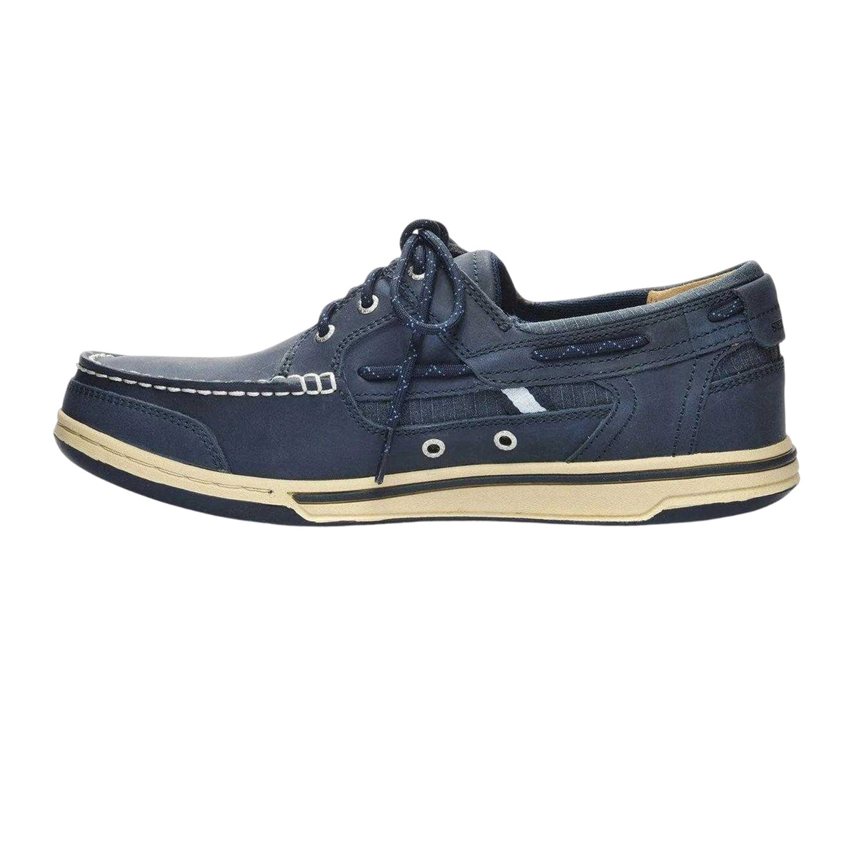 Blue - Side - Sebago Mens Triton Leather Boat Shoes