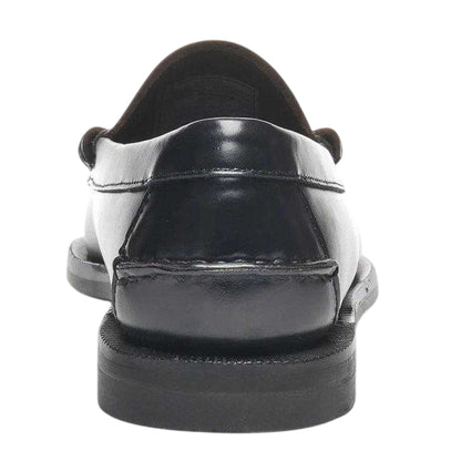 Black-White - Back - Sebago Womens-Ladies Classic Dan Leather Loafers
