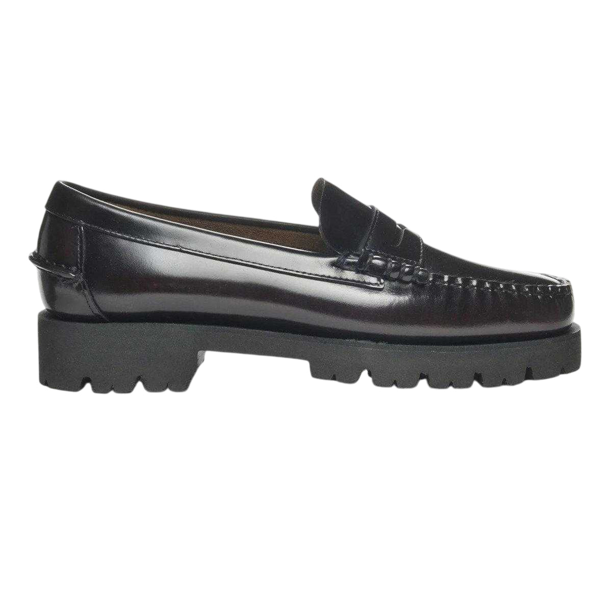 Brown-Burgundy - Front - Sebago Womens-Ladies Dan Lug Leather Loafers