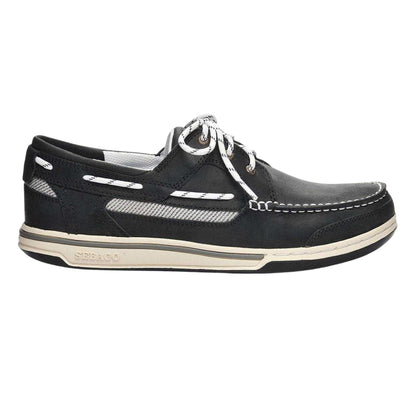 Black-White - Front - Sebago Mens Triton Legacy Nubuck Boat Shoes