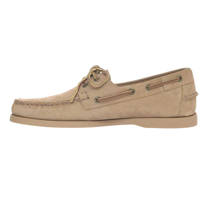 Total Raw Beige - Side - Sebago Mens Dockside Portland Suede Boat Shoes