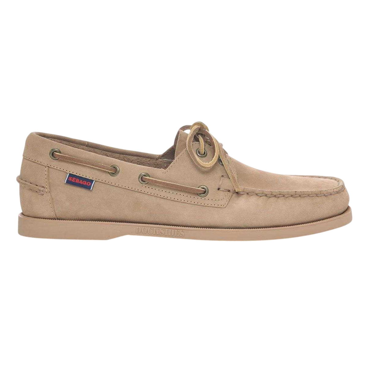 Dark Beige - Front - Sebago Mens Dockside Portland Suede Boat Shoes