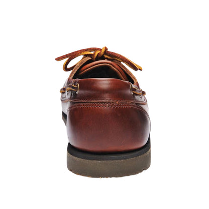 Brown - Back - Sebago Mens Askook Lug Leather Moccasins