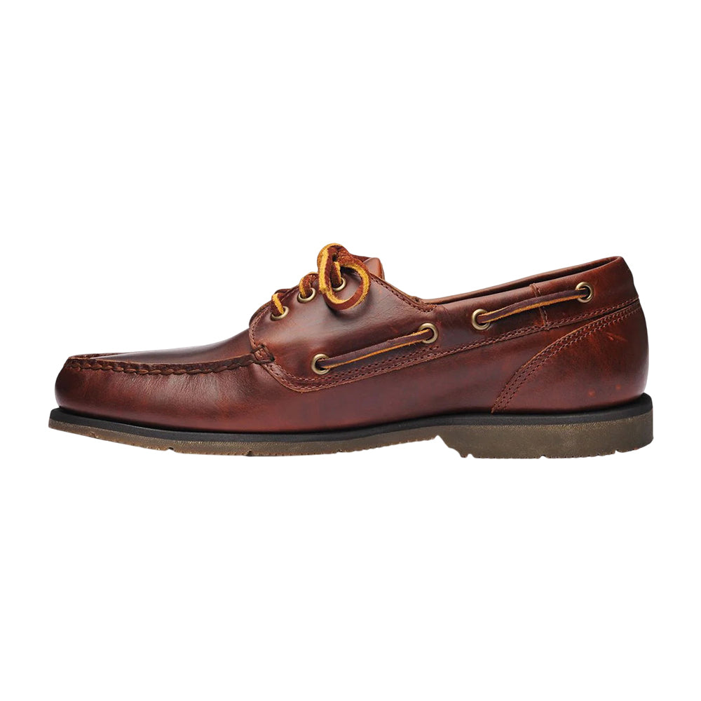 Brown - Side - Sebago Mens Askook Lug Leather Moccasins