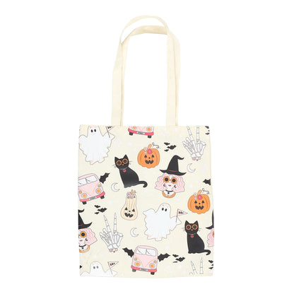 Light Beige-Black-Orange - Front - Something Different Groovy Polycotton Tote Bag
