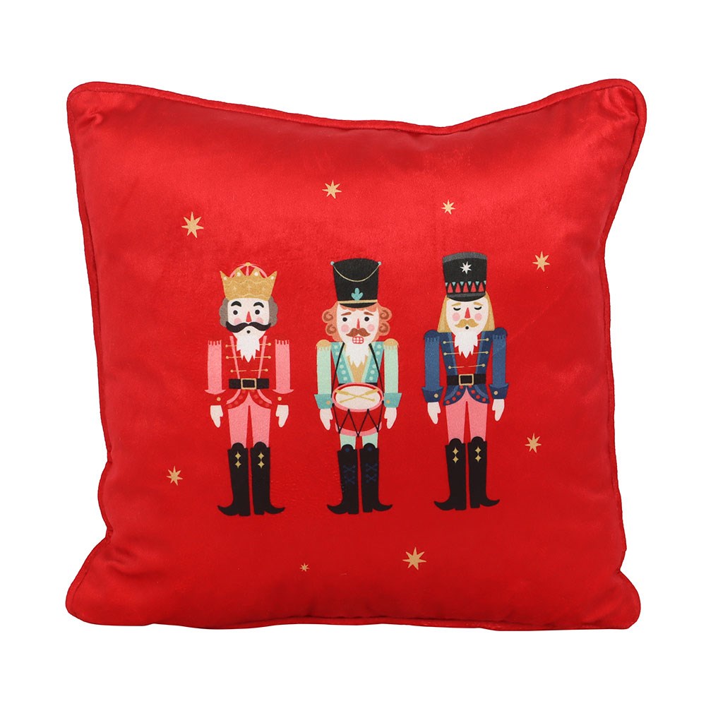 Red - Front - Something Different Square Nutcracker Cushion