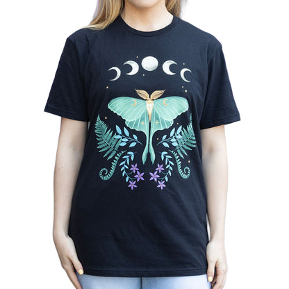 Black - Back - Something Different Unisex Adult Luna Moth T-Shirt