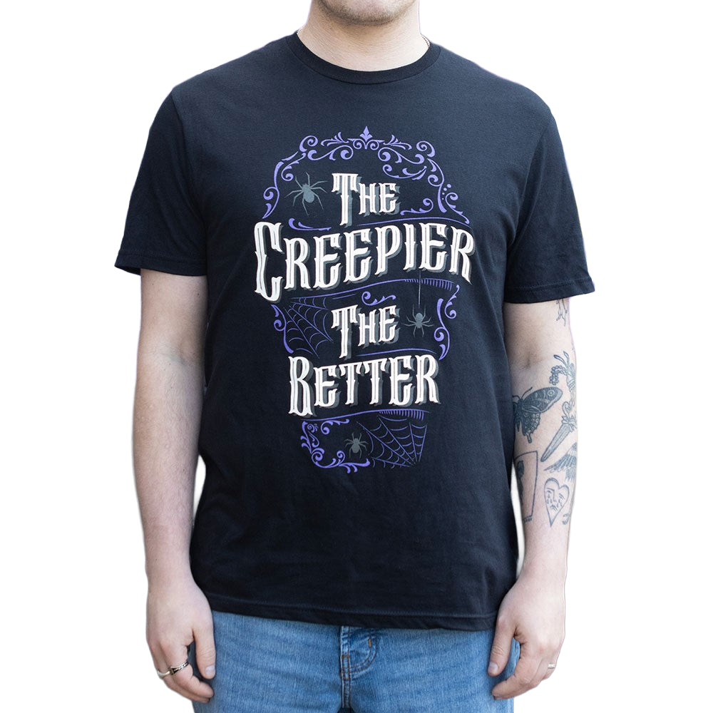 Black - Side - Something Different Unisex Adult The Creepier The Better T-Shirt
