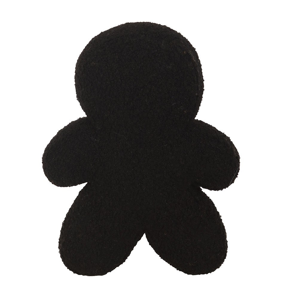 Black - Back - Something Different Bouclé Gingerbread Man Cushion