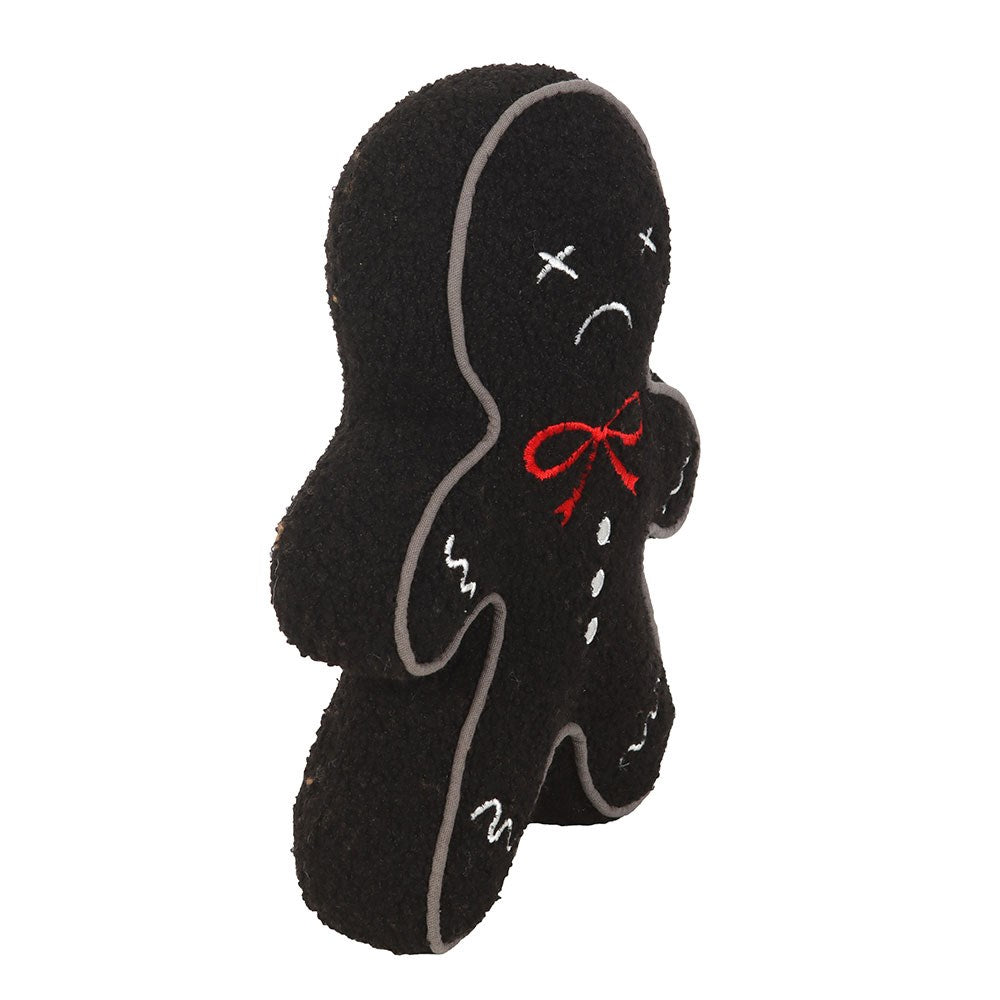Black - Side - Something Different Bouclé Gingerbread Man Cushion