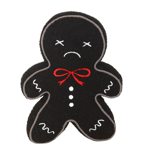 Black - Front - Something Different Bouclé Gingerbread Man Cushion