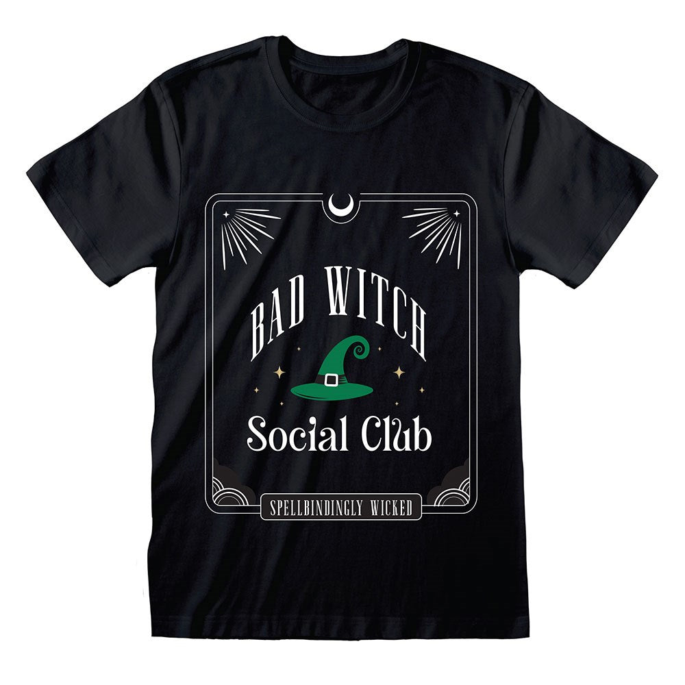 Black-Green - Front - Something Different Unisex Adult Bad Witch Social Club T-Shirt