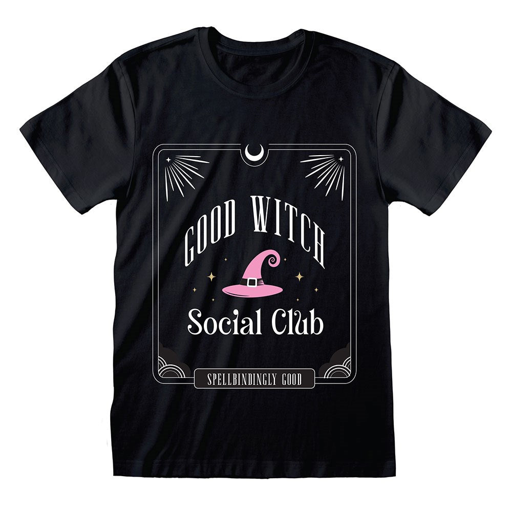 Black - Front - Something Different Unisex Adult Good Witch Social Club T-Shirt