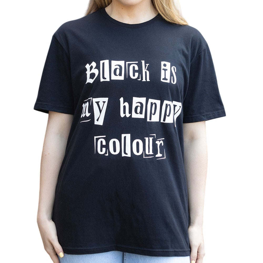 Black - Back - Something Different Unisex Adult Black Is My Happy Colour T-Shirt
