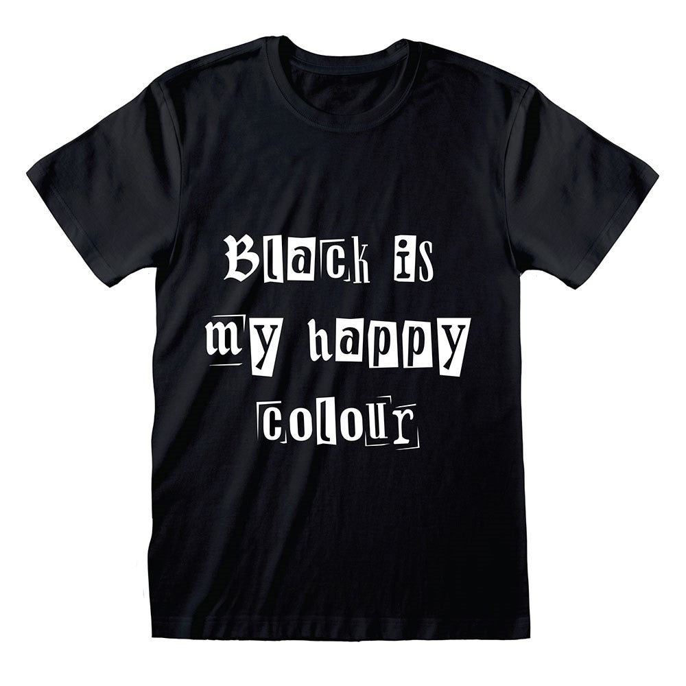 Black - Front - Something Different Unisex Adult Black Is My Happy Colour T-Shirt