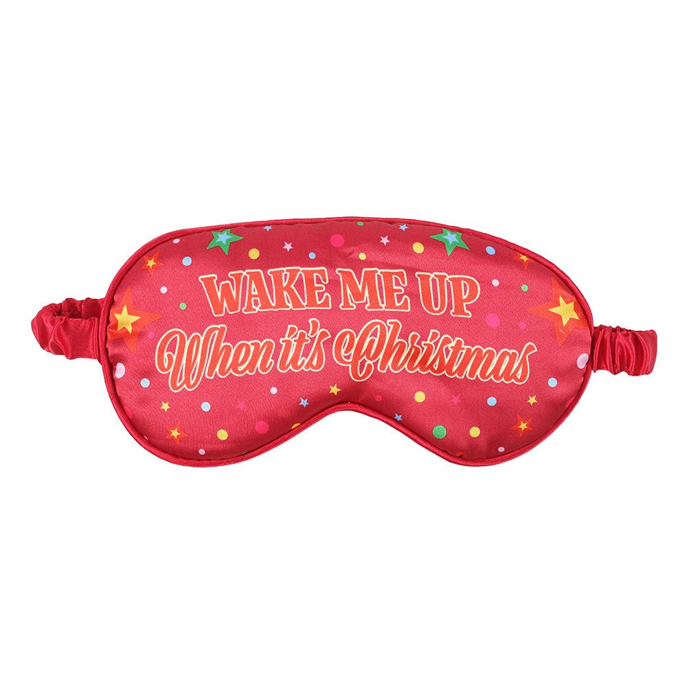 Red - Front - Something Different Wake Me Up When Its Christmas Satin Sleep Mask