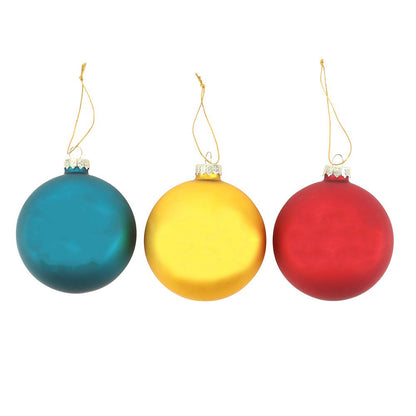 Multicoloured - Back - Something Different Nostalgic Glass Christmas Bauble (Pack of 3)