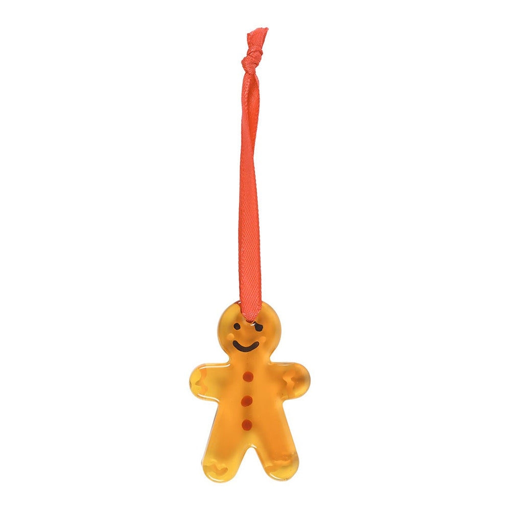Gold - Side - Something Different Glass Gingerbread Man Hanging Ornament (Pack of 20)