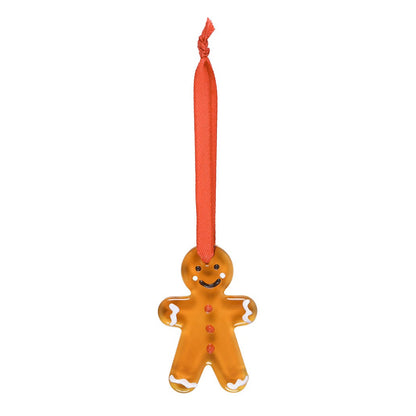 Gold - Front - Something Different Glass Gingerbread Man Hanging Ornament (Pack of 20)