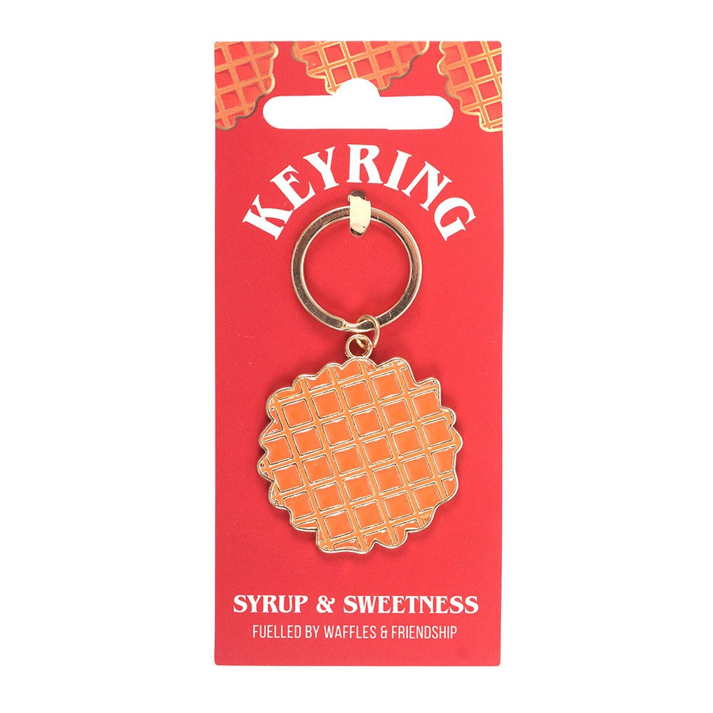 Brown - Side - Something Different Waffle Keyring