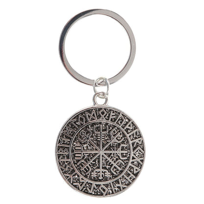 Silver-Grey - Front - Something Different Vegvísir Keyring