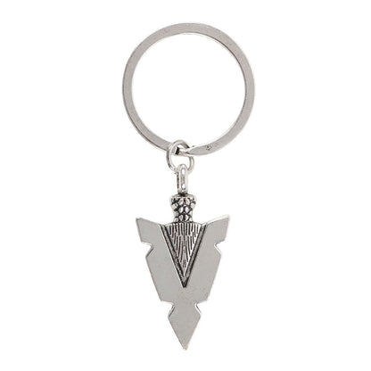 Silver - Front - Something Different Arrowhead Spjt Keyring
