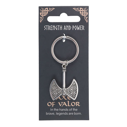 Silver - Side - Something Different Strength and Power Axe of Valor Keyring