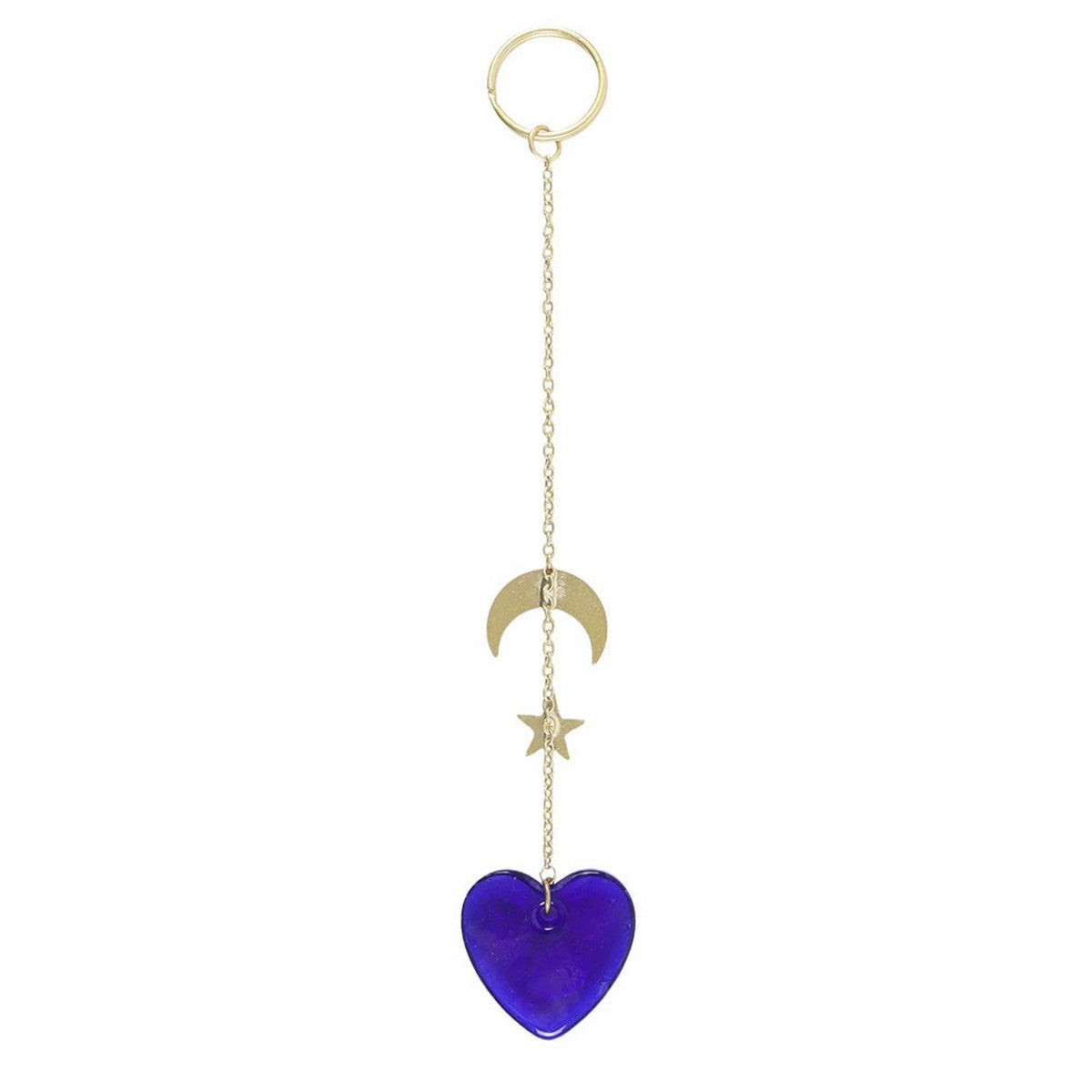 Blue-Gold - Back - Something Different All Seeing Eye Glass Heart Tree Decoration