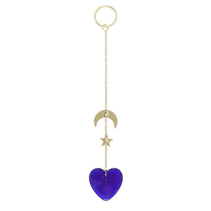 Blue-Gold - Back - Something Different All Seeing Eye Glass Heart Tree Decoration