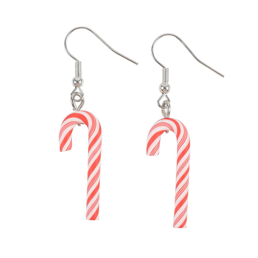 White-Red - Back - Something Different Candy Cane Dangle Earrings
