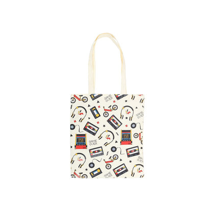 Off White-Multicoloured - Front - Something Different 80s Retro Print Polycotton Tote Bag