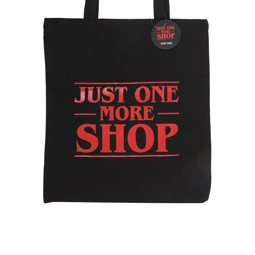 Black-Red - Side - Something Different Just One More Shop Polycotton Tote Bag