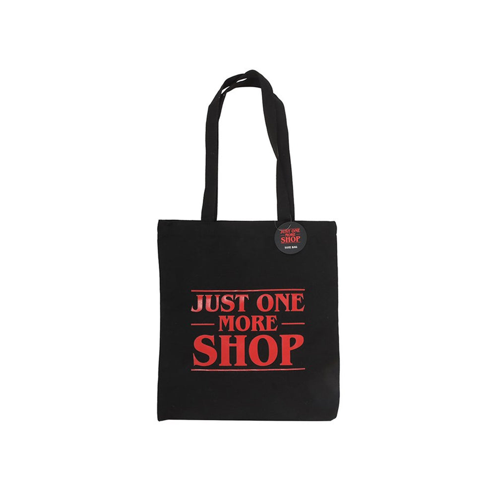 Black-Red - Front - Something Different Just One More Shop Polycotton Tote Bag
